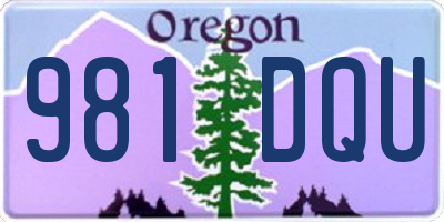 OR license plate 981DQU