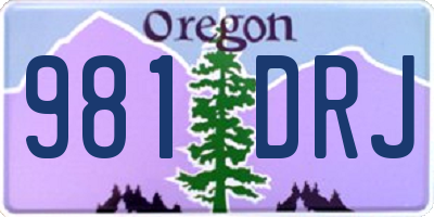 OR license plate 981DRJ