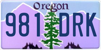 OR license plate 981DRK