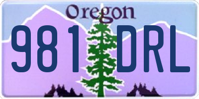 OR license plate 981DRL