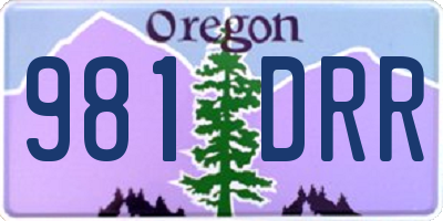 OR license plate 981DRR