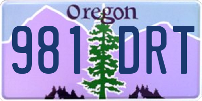 OR license plate 981DRT