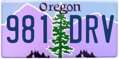 OR license plate 981DRV
