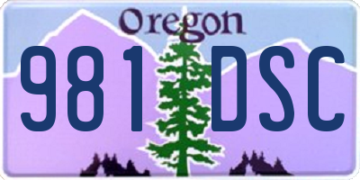 OR license plate 981DSC