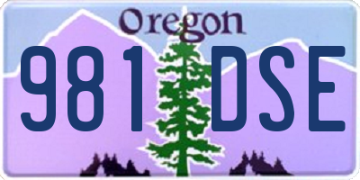 OR license plate 981DSE