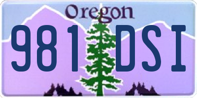 OR license plate 981DSI