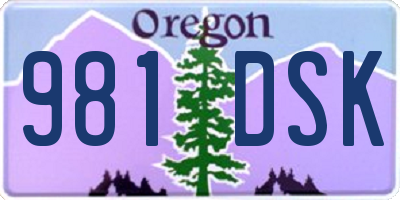 OR license plate 981DSK