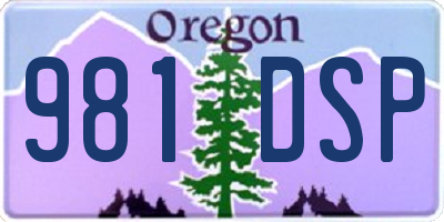 OR license plate 981DSP