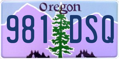 OR license plate 981DSQ