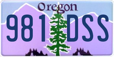 OR license plate 981DSS
