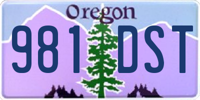 OR license plate 981DST
