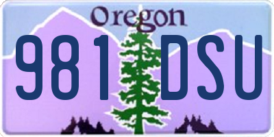 OR license plate 981DSU