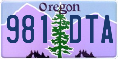 OR license plate 981DTA