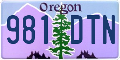 OR license plate 981DTN