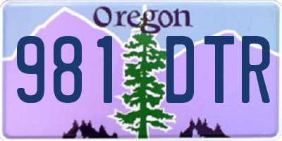 OR license plate 981DTR