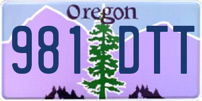 OR license plate 981DTT