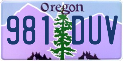 OR license plate 981DUV
