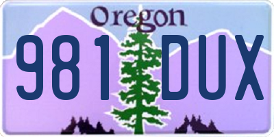 OR license plate 981DUX