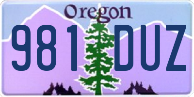 OR license plate 981DUZ