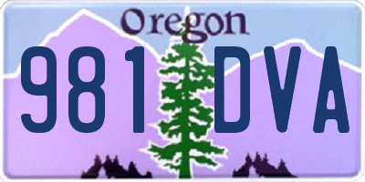 OR license plate 981DVA