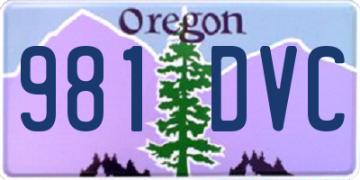 OR license plate 981DVC