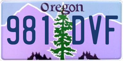 OR license plate 981DVF