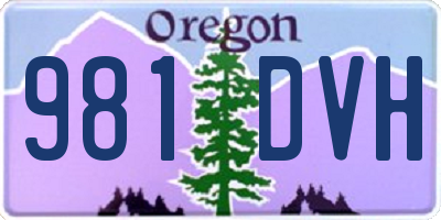 OR license plate 981DVH