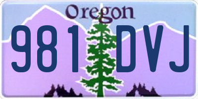 OR license plate 981DVJ