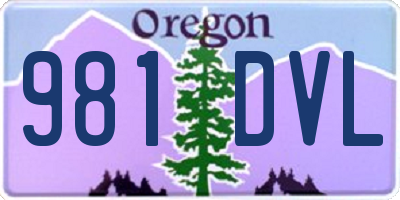 OR license plate 981DVL