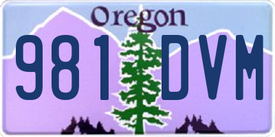 OR license plate 981DVM