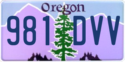 OR license plate 981DVV