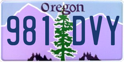 OR license plate 981DVY