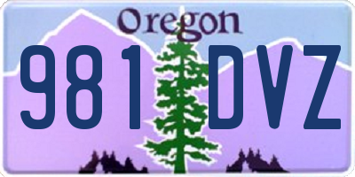 OR license plate 981DVZ