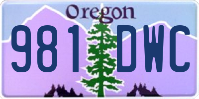 OR license plate 981DWC