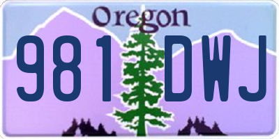 OR license plate 981DWJ