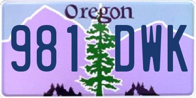 OR license plate 981DWK