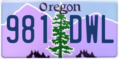 OR license plate 981DWL