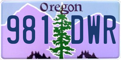 OR license plate 981DWR