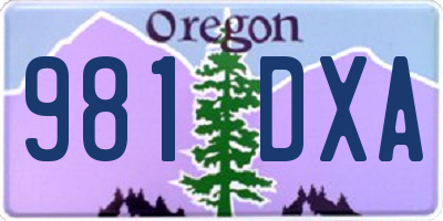 OR license plate 981DXA