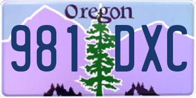 OR license plate 981DXC