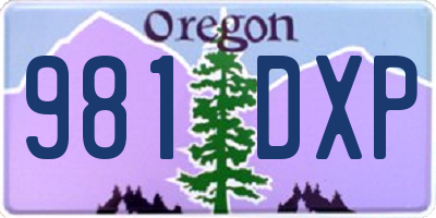 OR license plate 981DXP