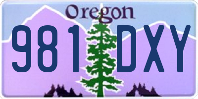 OR license plate 981DXY