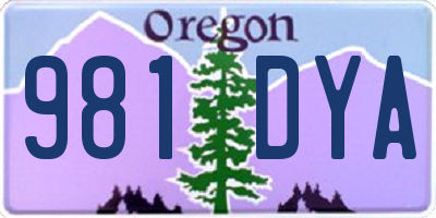 OR license plate 981DYA