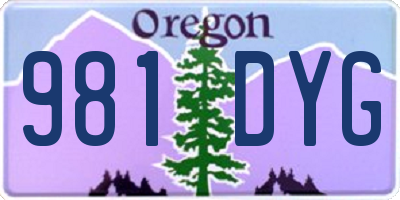 OR license plate 981DYG
