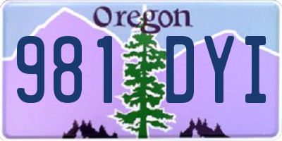 OR license plate 981DYI