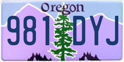 OR license plate 981DYJ