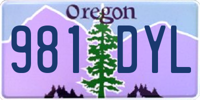 OR license plate 981DYL