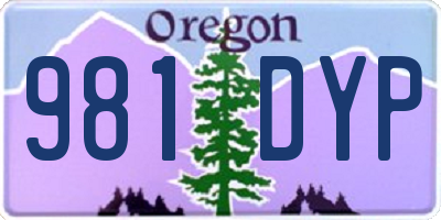 OR license plate 981DYP