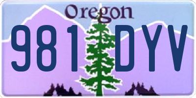 OR license plate 981DYV