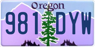 OR license plate 981DYW